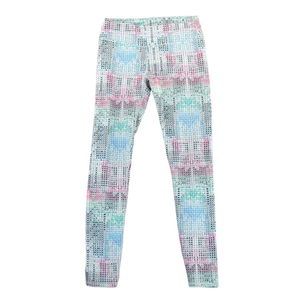 Fabletics Womens Cropped‎ Leggings Multi Color Geo Print Heart Elastic Waist XS